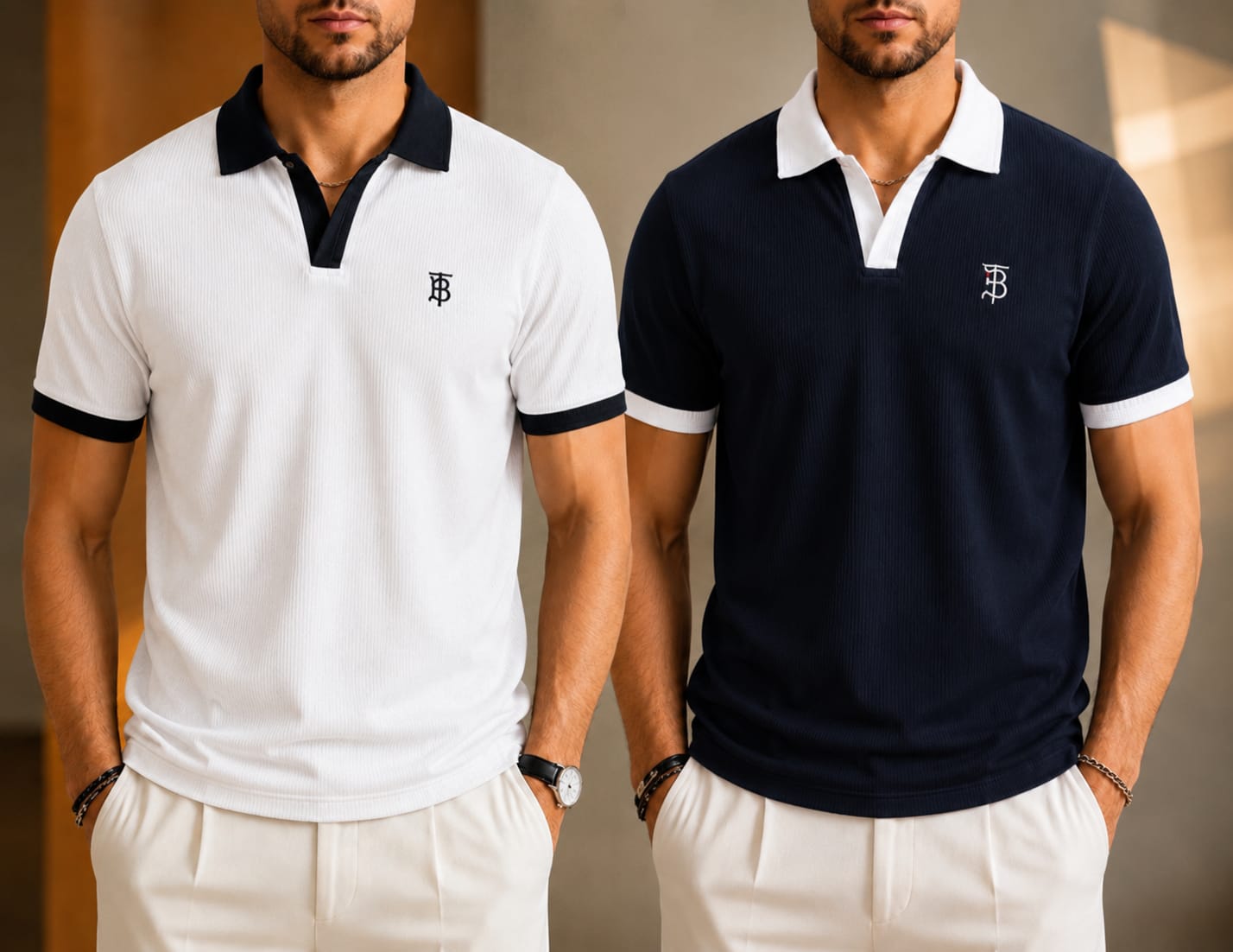 Febrigent Men's Premium Polo T-Shirt 2 Pcs Combo