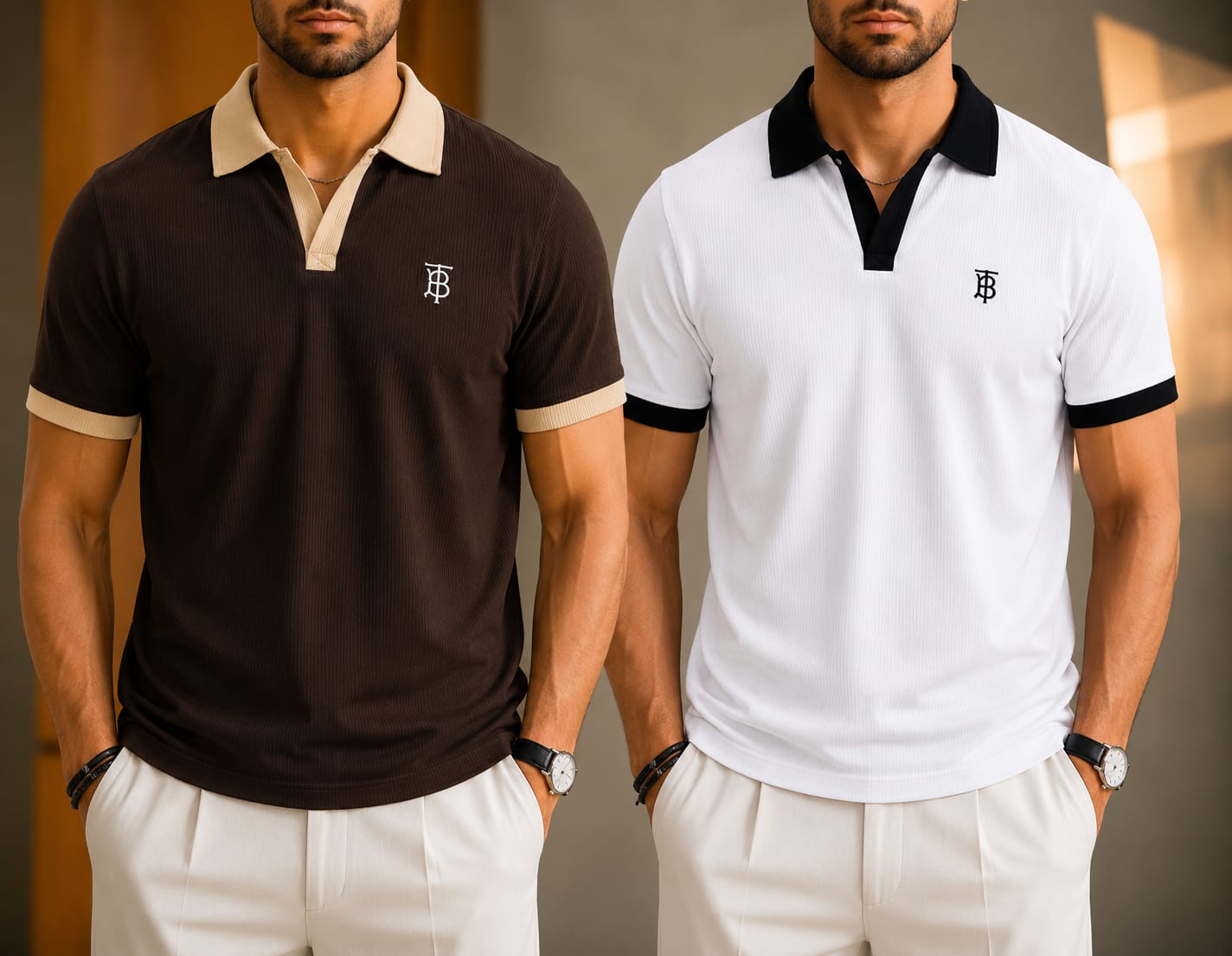 Febrigent Men's Premium Polo T-Shirt 2 Pcs Combo